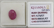4.73/CT Natural Old Burma Ruby with IIGJ Govt. Lab Certificate-15737S204513